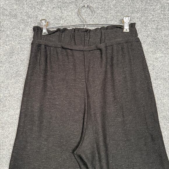 OZAI N KU Womens Sz Medium Soft Sweatpants Black Drawstring Waist Flared Pull On - Picture 4 of 9
